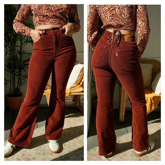 Levi's 70's High Rise Flare Corduroy Jeans Pants - Picture 3 of 14